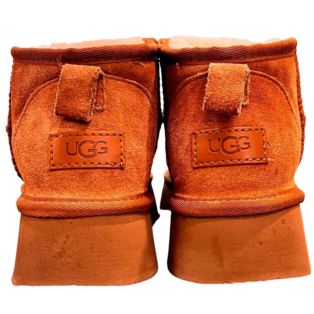 UGG Classic Ultra Mini Platform Women 8 Chestnut Good Suede Sheepskin Boots Y2K